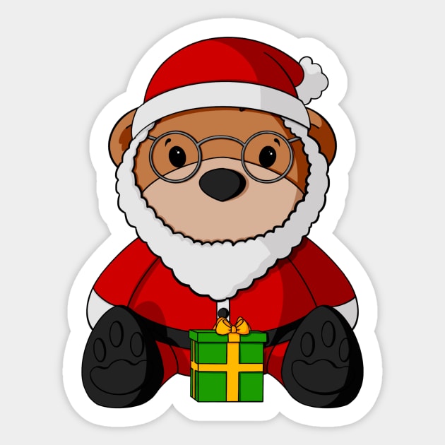 Santa Claus Teddy Bear Sticker by Alisha Ober Designs